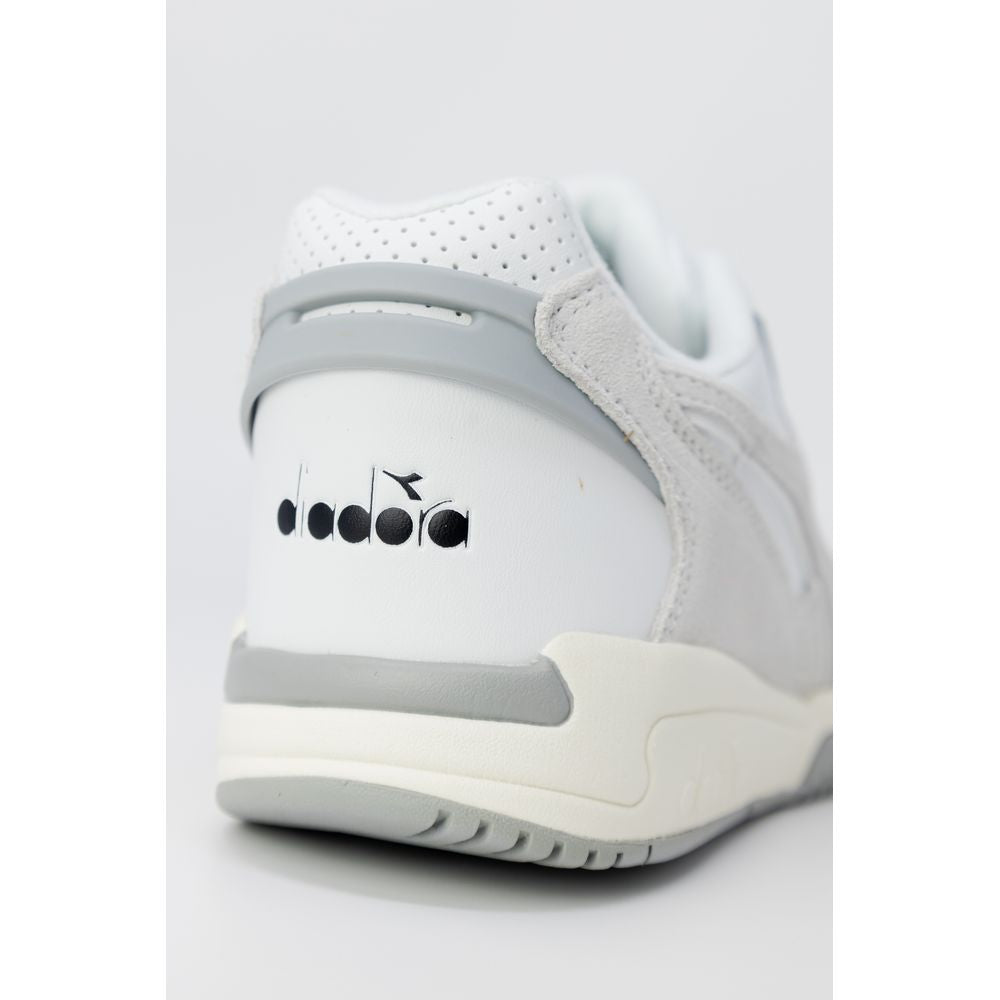 White Artificial Leather Athletic Sneakers