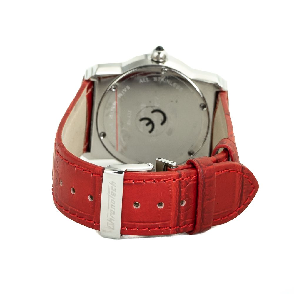 Red Leather Dress Watch