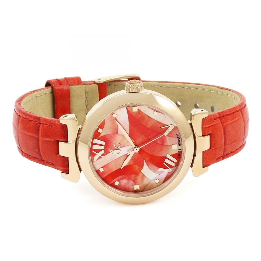 Orange Leather Dress Watch