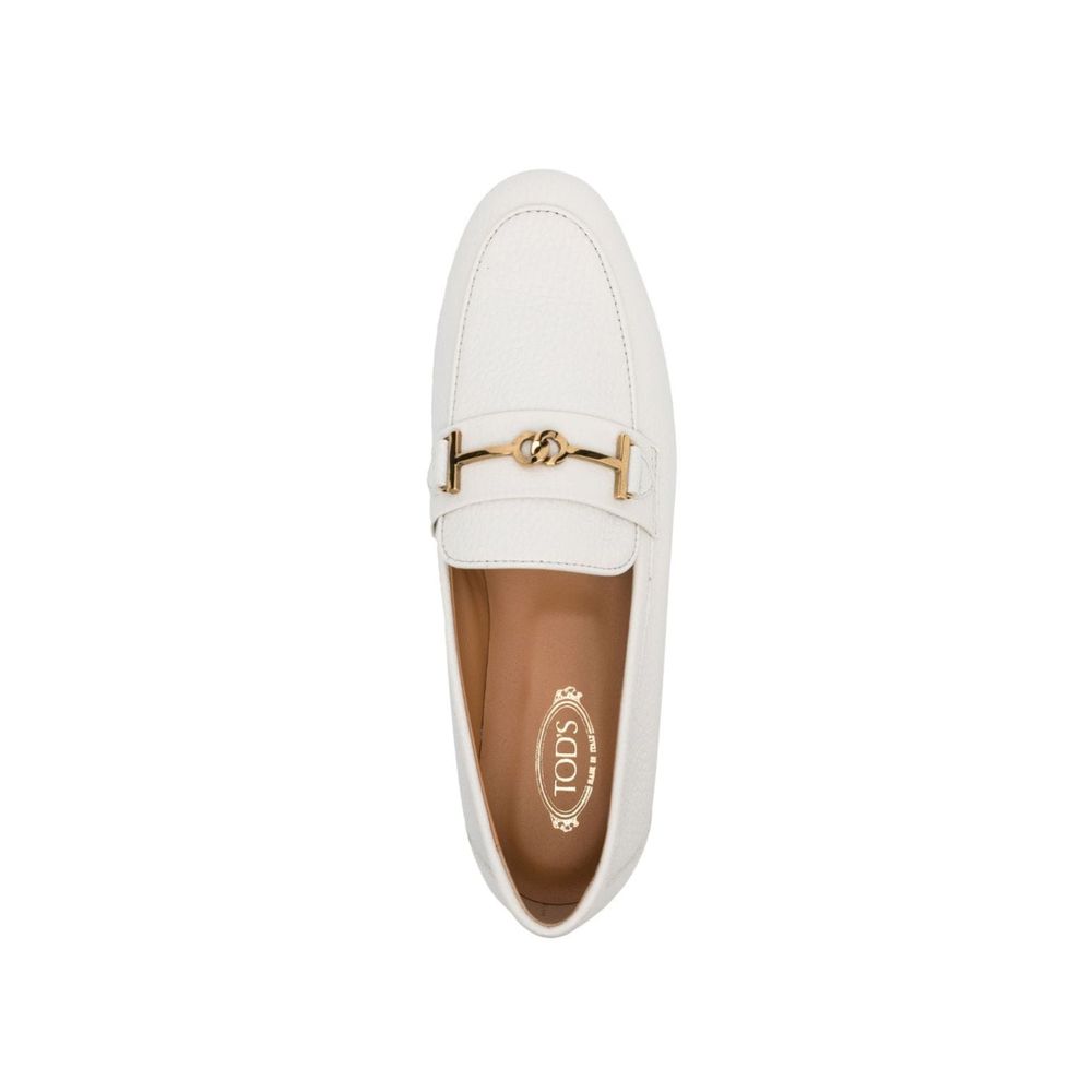 White Calfskin Slip-On Loafers