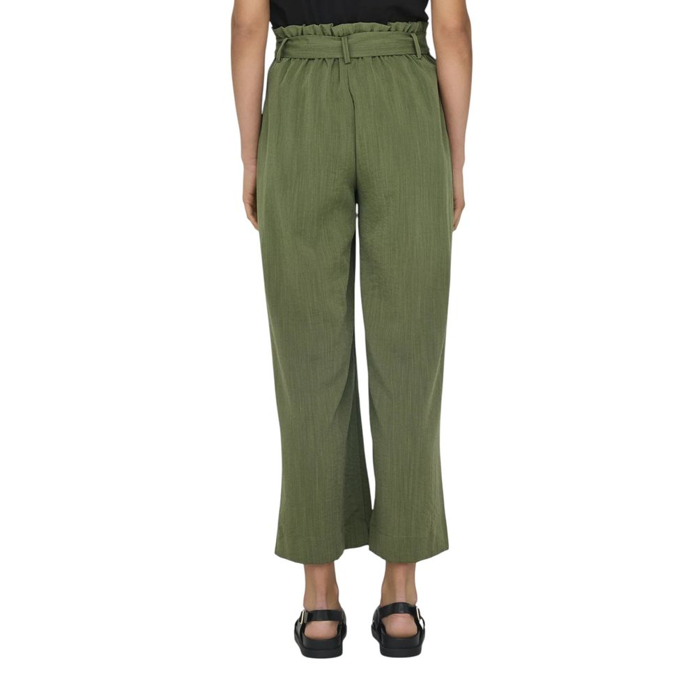 Green Viscose Casual Pants
