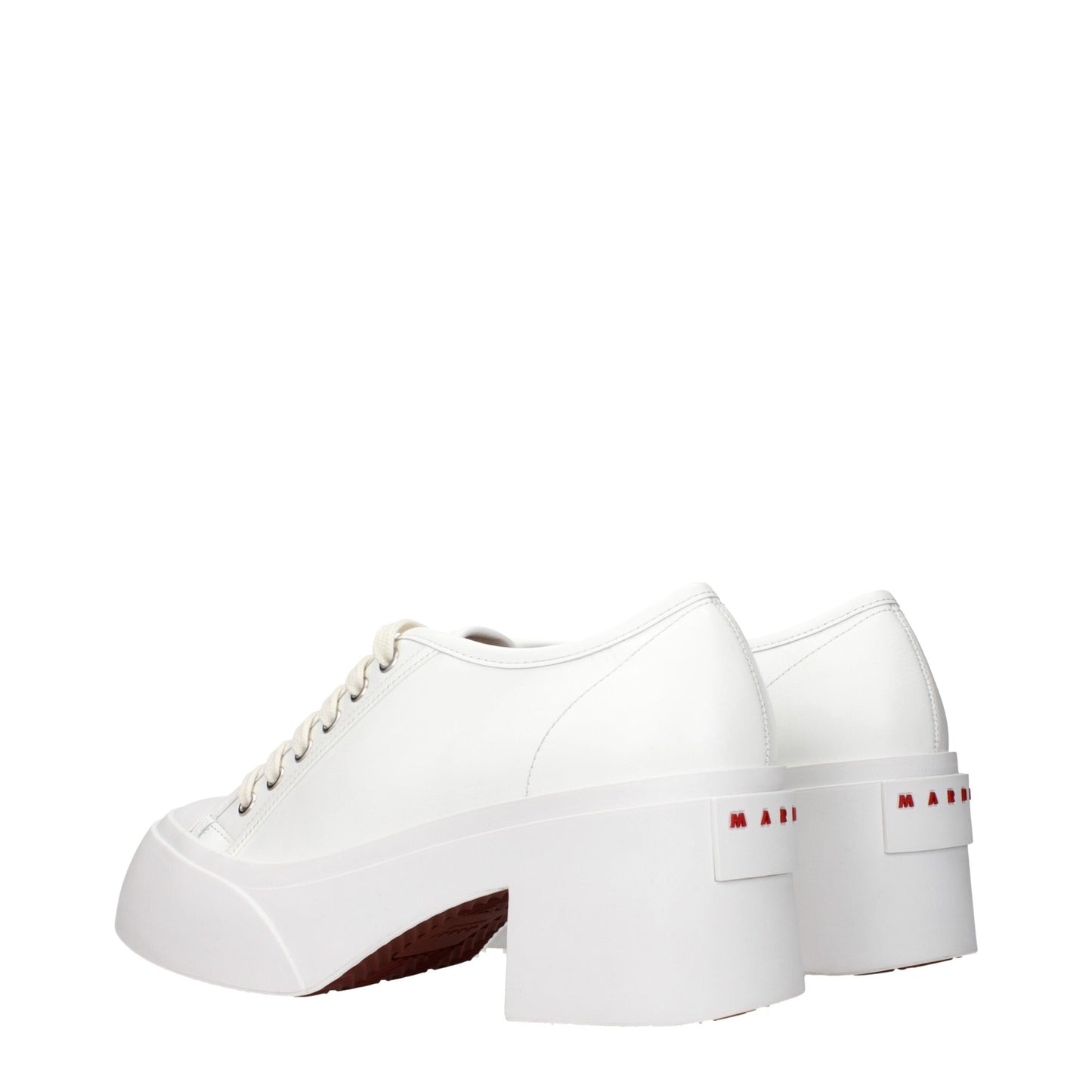 White Leather Platform Sneakers