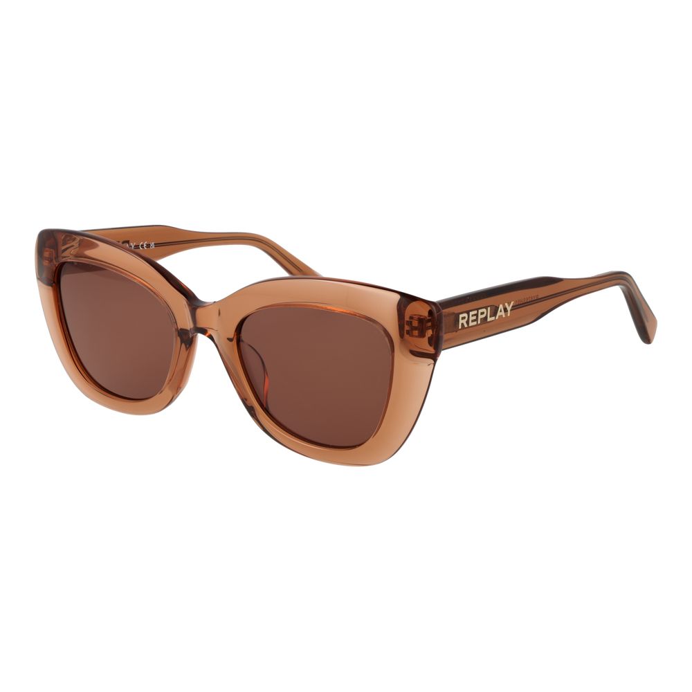 Beige Plastic Sunglasses