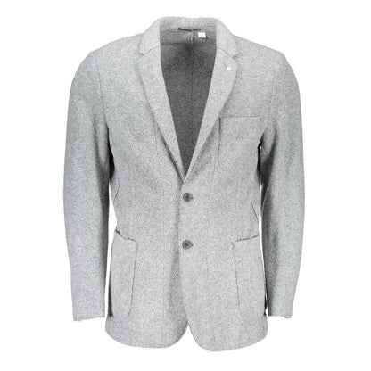 Gray Polyester And Wool Blazer