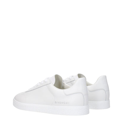 White Leather Low Top Sneakers