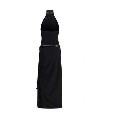 Black Polyester Casual Dress