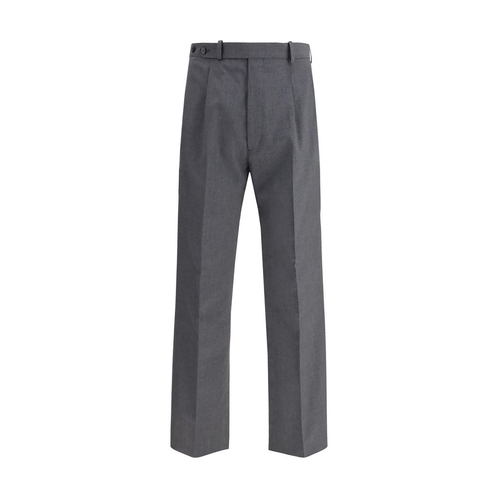Gray Fleece Wool Dress Pants