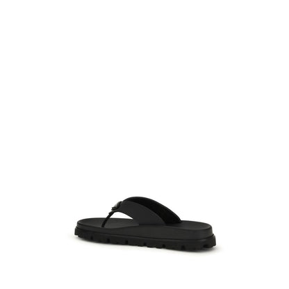 Black Rubber Flip-Flop Sandals