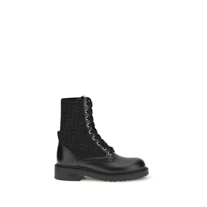 Black Calf Leather Bos Taurus Lace-Up Boots