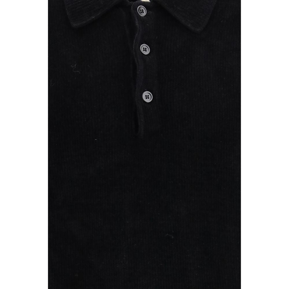 Black Cotton Polo Shirt