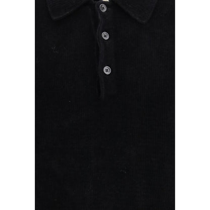 Black Cotton Polo Shirt