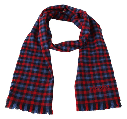 Multicolor Check Wool Unisex Neck Wrap Shawl
