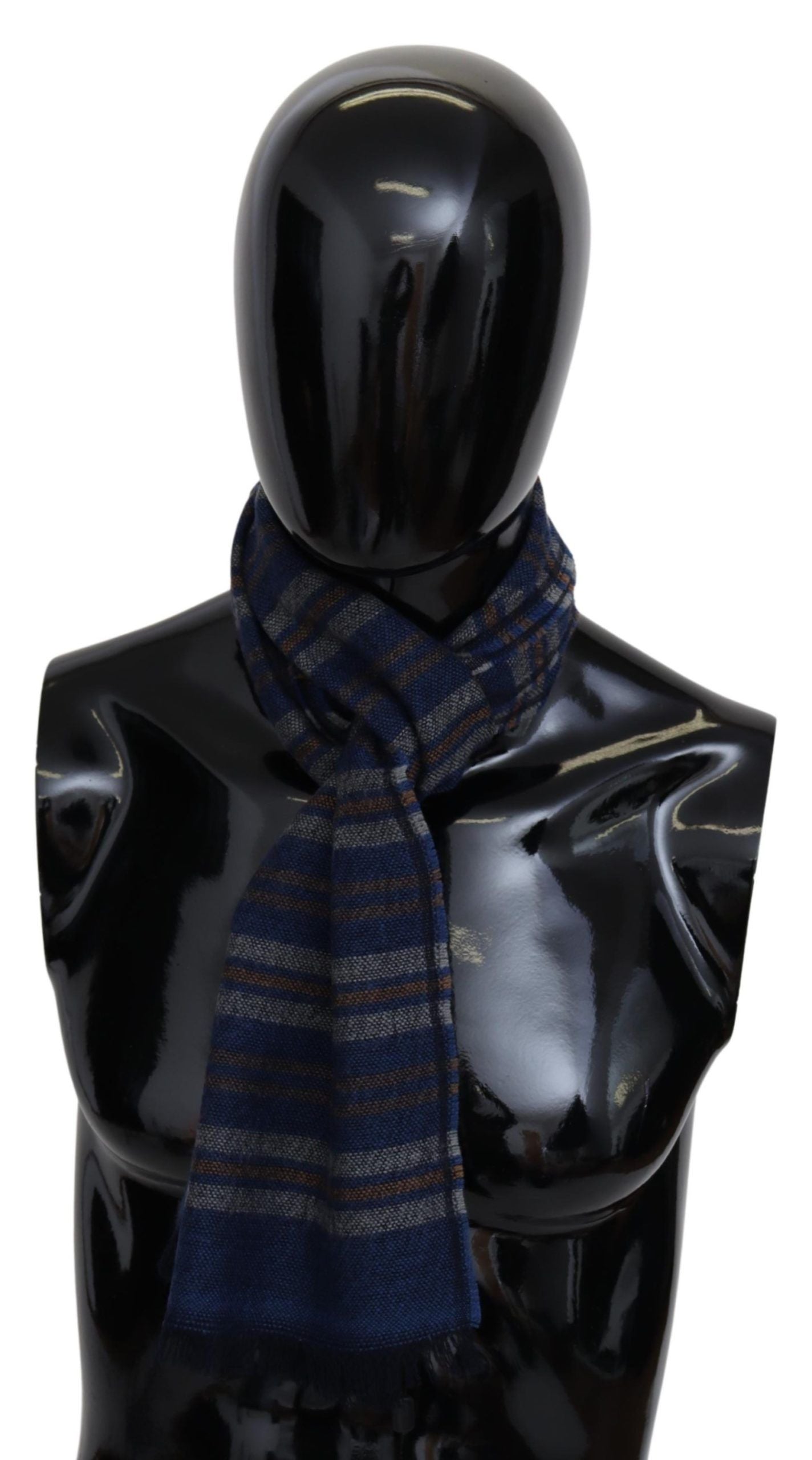 Multicolor Wool Striped Unisex Neck Wrap Shawl
