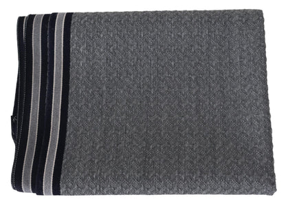 Gray Stripes Pattern 100% Wool Unisex Neck Wrap Scarf