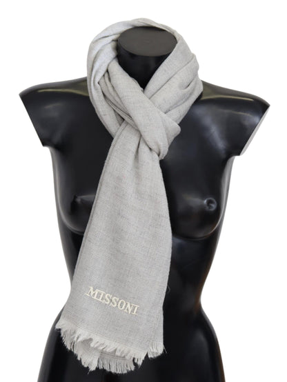 Gray Wool Knit Unisex Neck Wrap Scarf