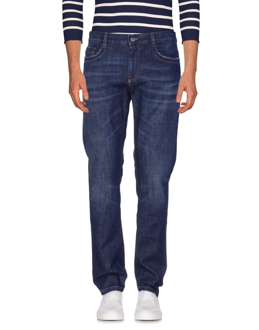 Dark Blue Cotton Men Jeans
