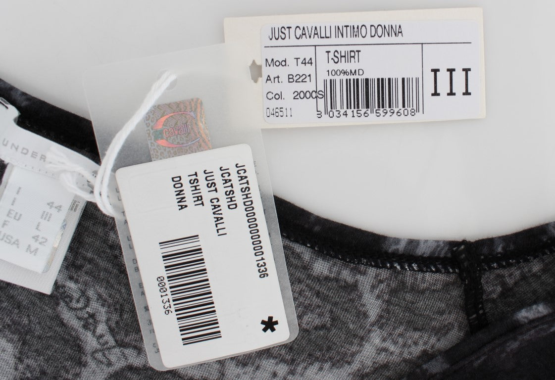 Gray Leopard Modal T-Shirt Blouse Top