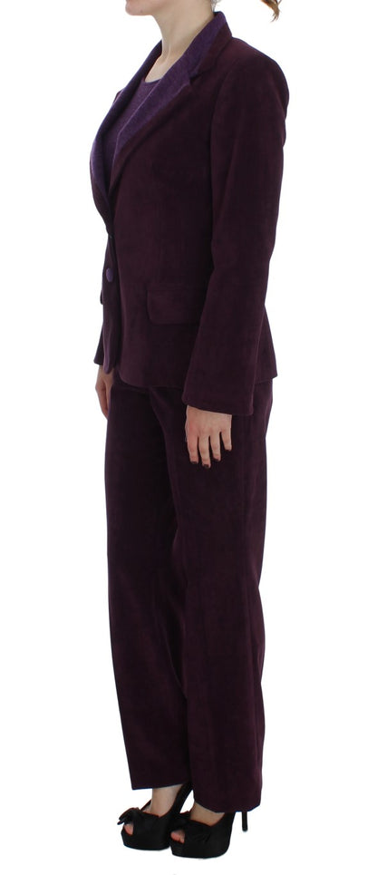 Purple Wool Suit T-Shirt Set