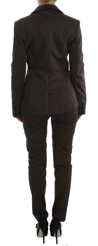 Brown Stretch Two Button Suit