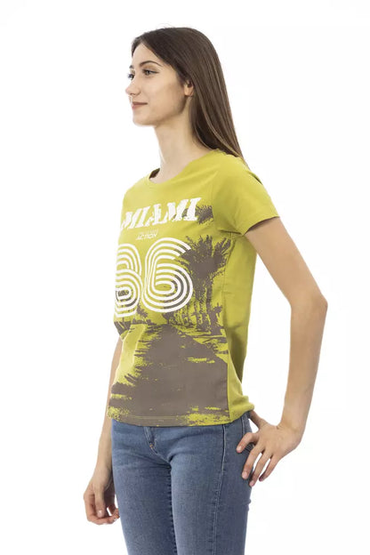 "Green Cotton Women T-Shirt"