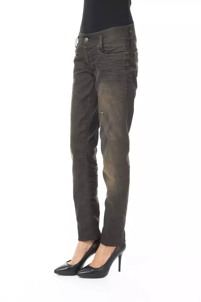 Black Cotton Women's Regular Jeans