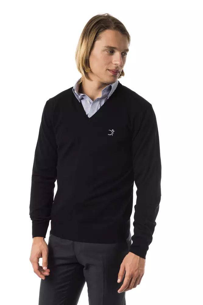 Black Merino Men Sweater