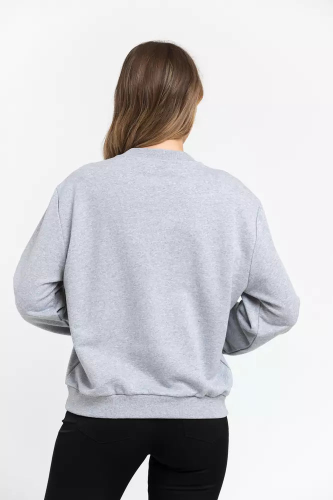 Gray Cotton Women Sweatshirt
