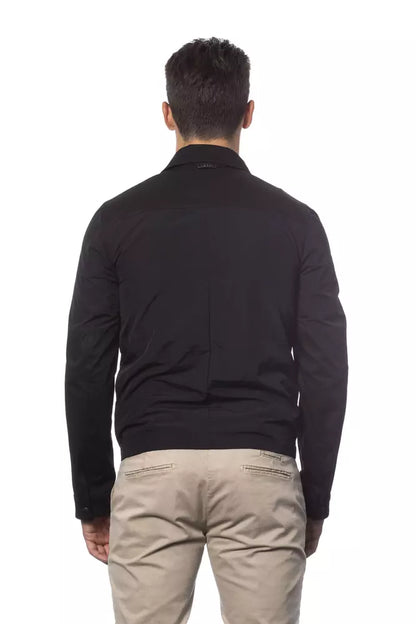 Black Cotton Men's Bomber Jacket