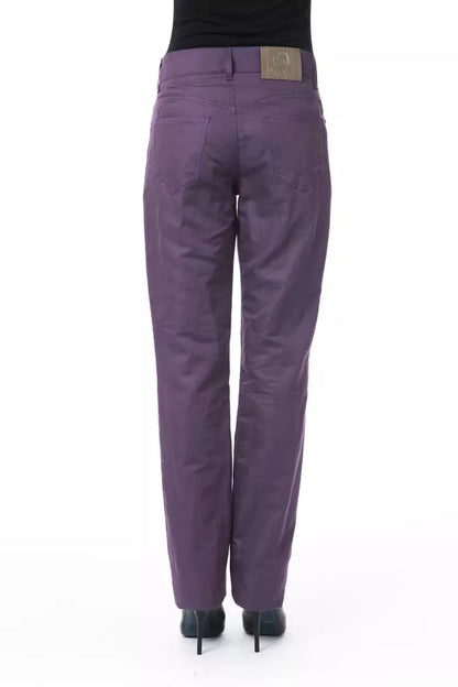 Purple Cotton Women's Pants