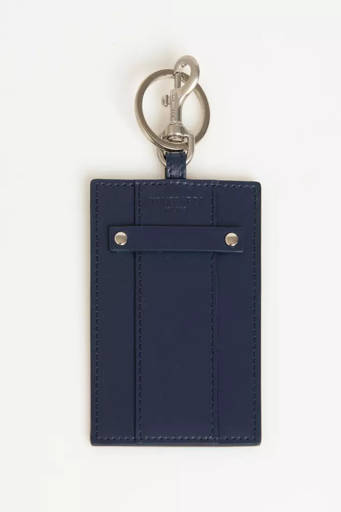 Blue Leather Men's Badge Holder