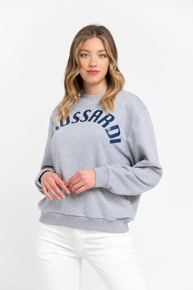 Gray Cotton Women Sweatshirt