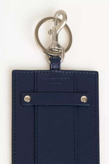 Blue Leather Men's Badge Holder