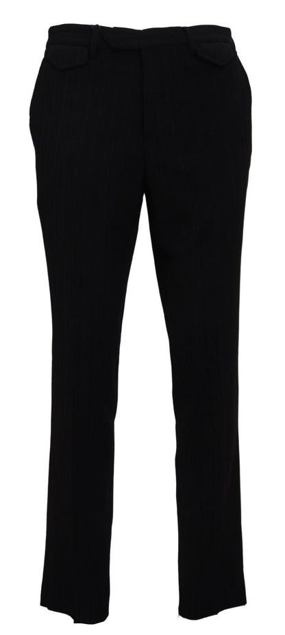Black Cotton Straight Fit Men Formal Pants
