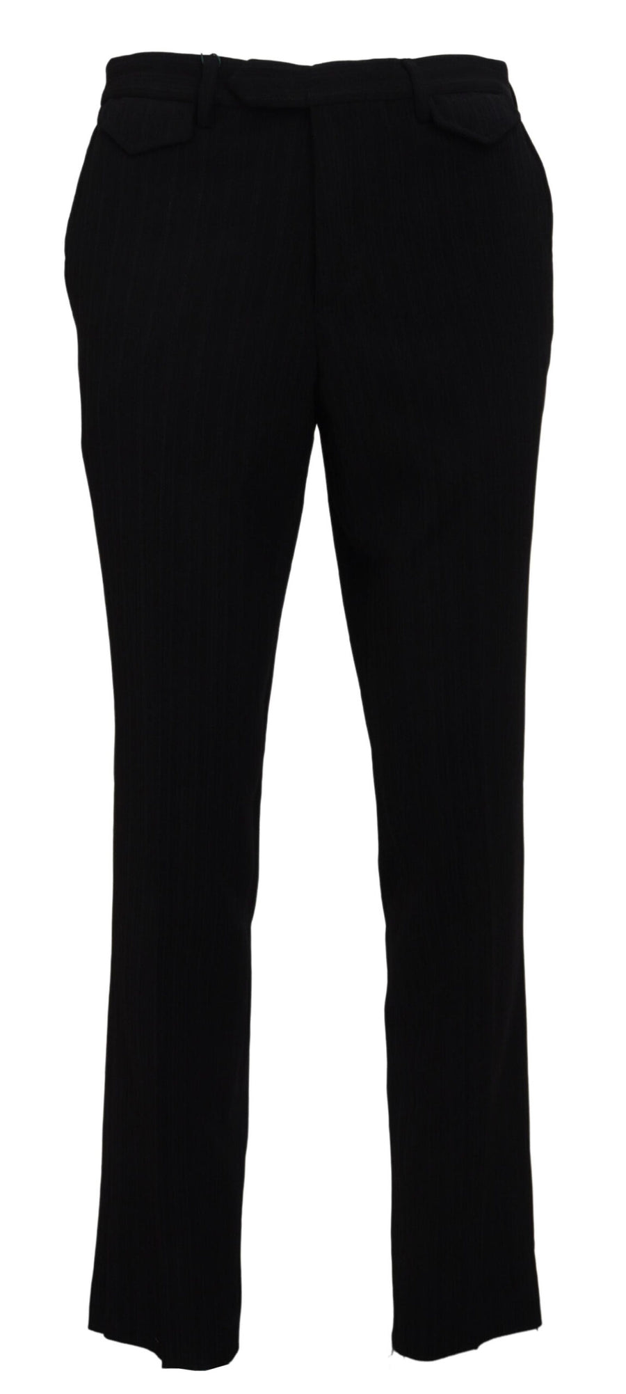 Black Cotton Straight Fit Men Formal Pants
