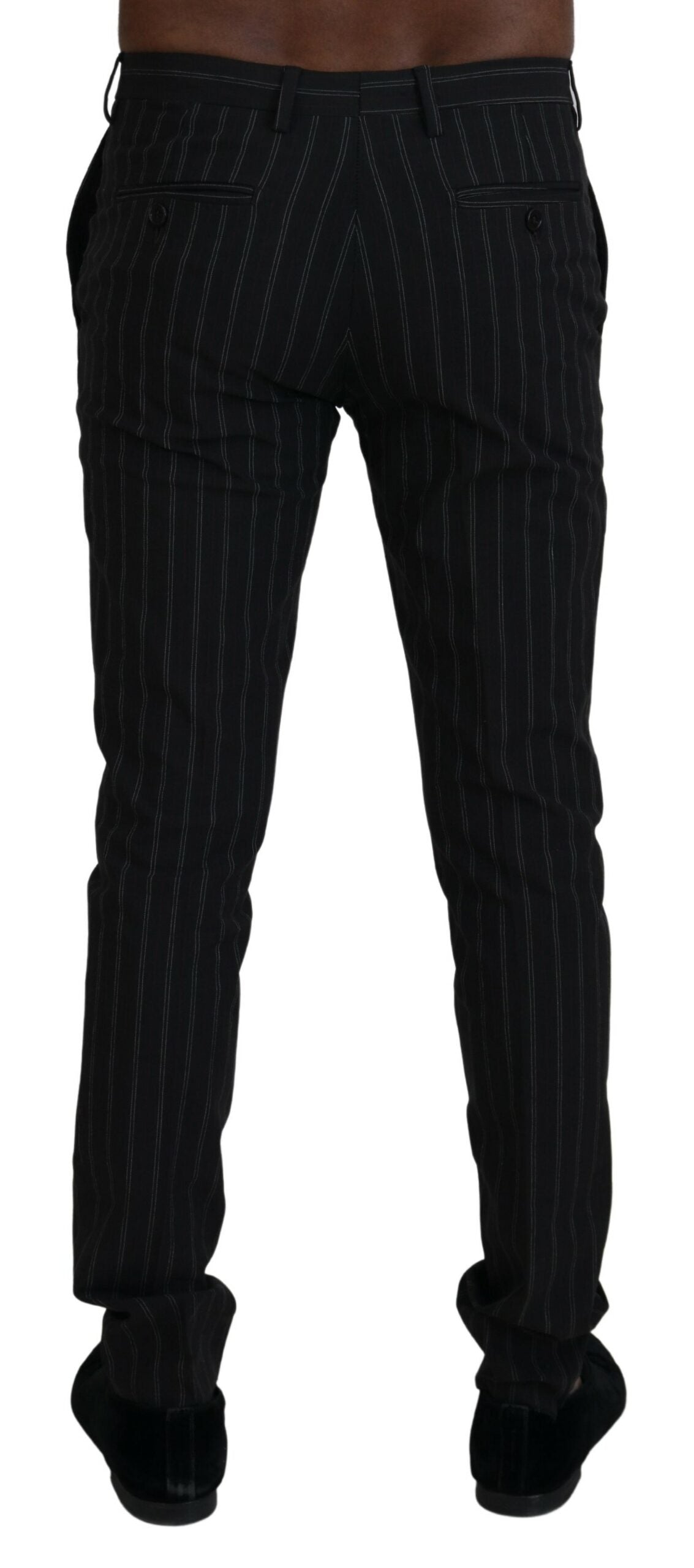 Black Stripes Viscose Dress Pants