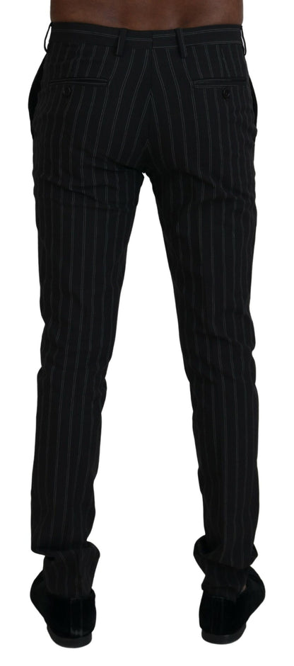 Black Stripes Viscose Dress Pants