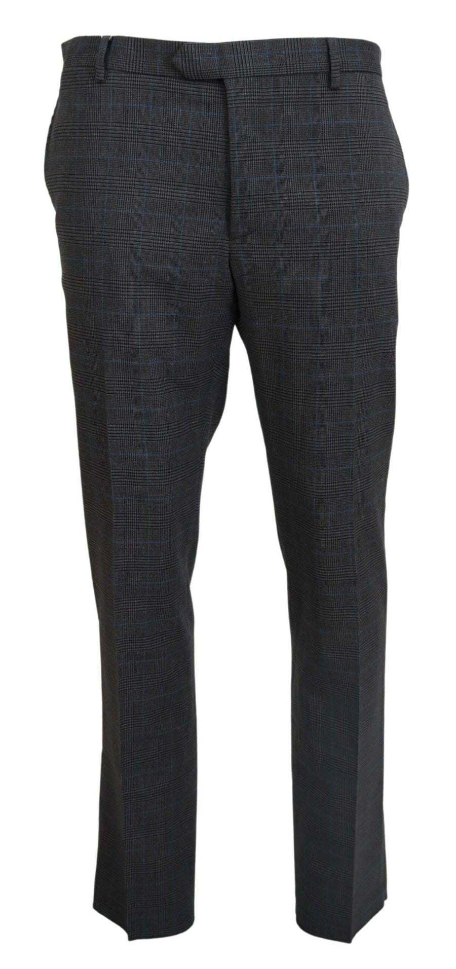 Gray Checkered Wool Dress Formal Pants