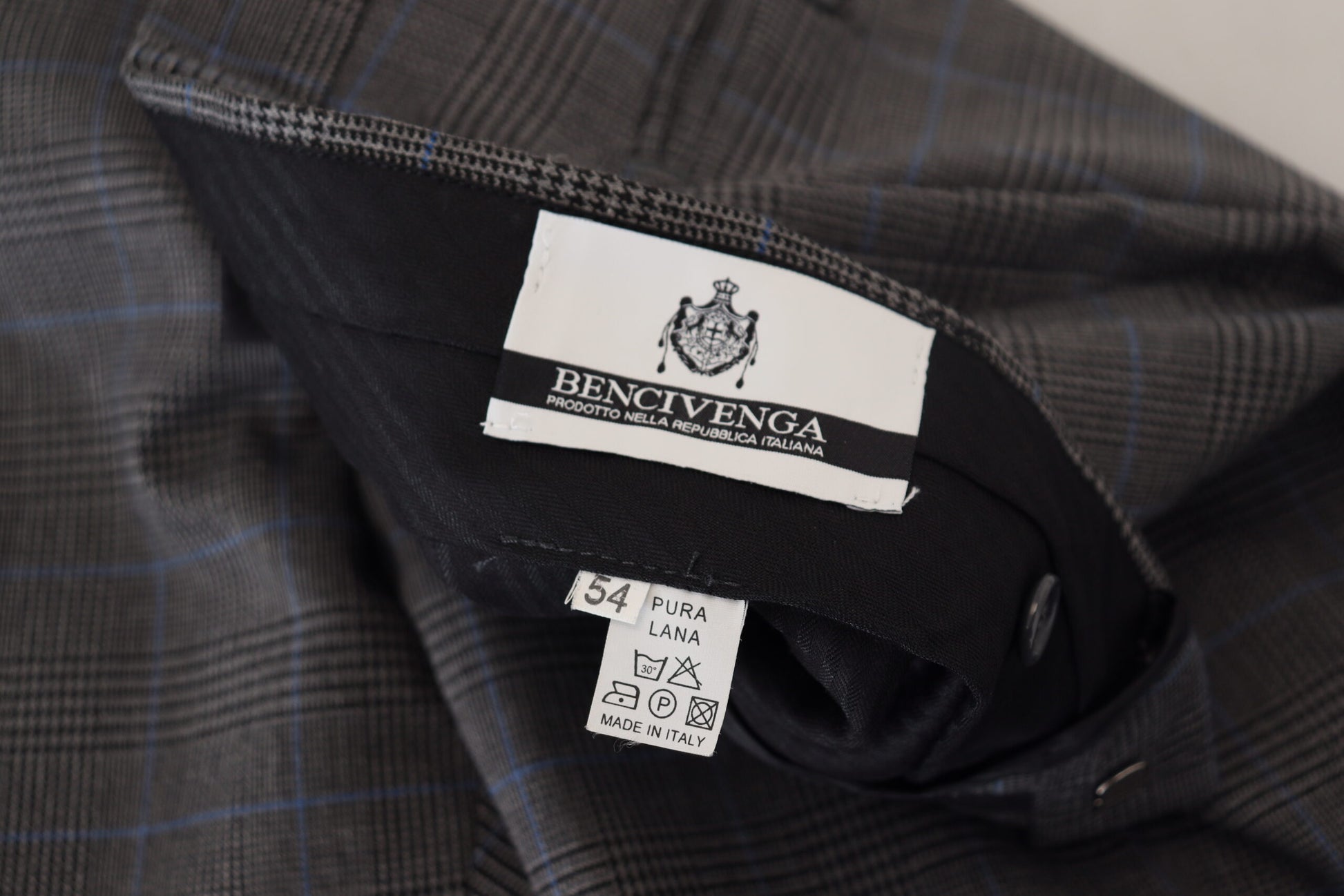 Gray Checkered Wool Dress Formal Pants