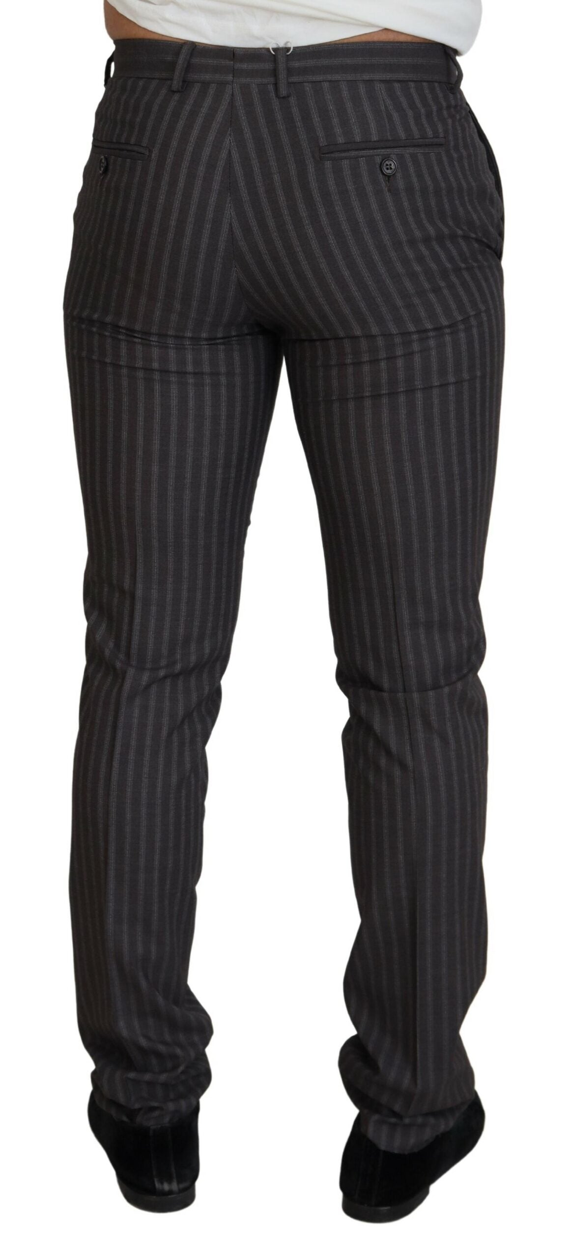Brown Stripes Slim Fit Men Pants