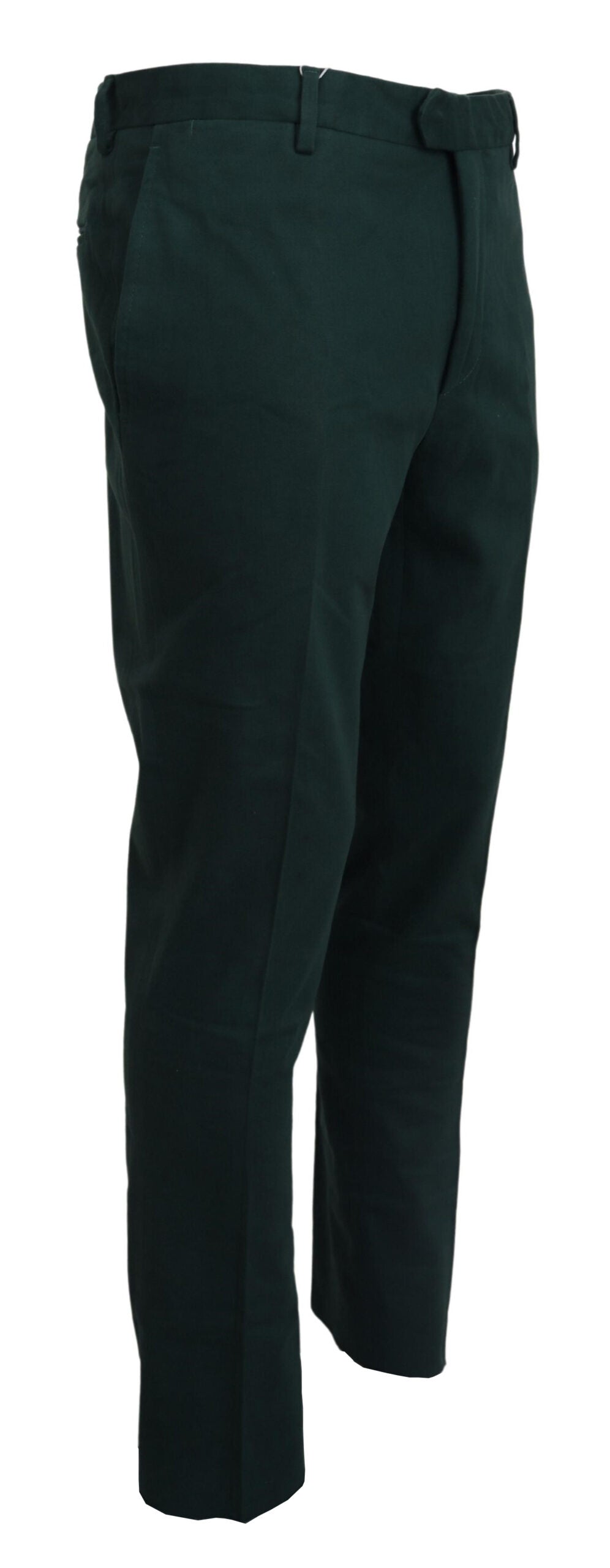 Dark Green Cotton Skinny Men Pants