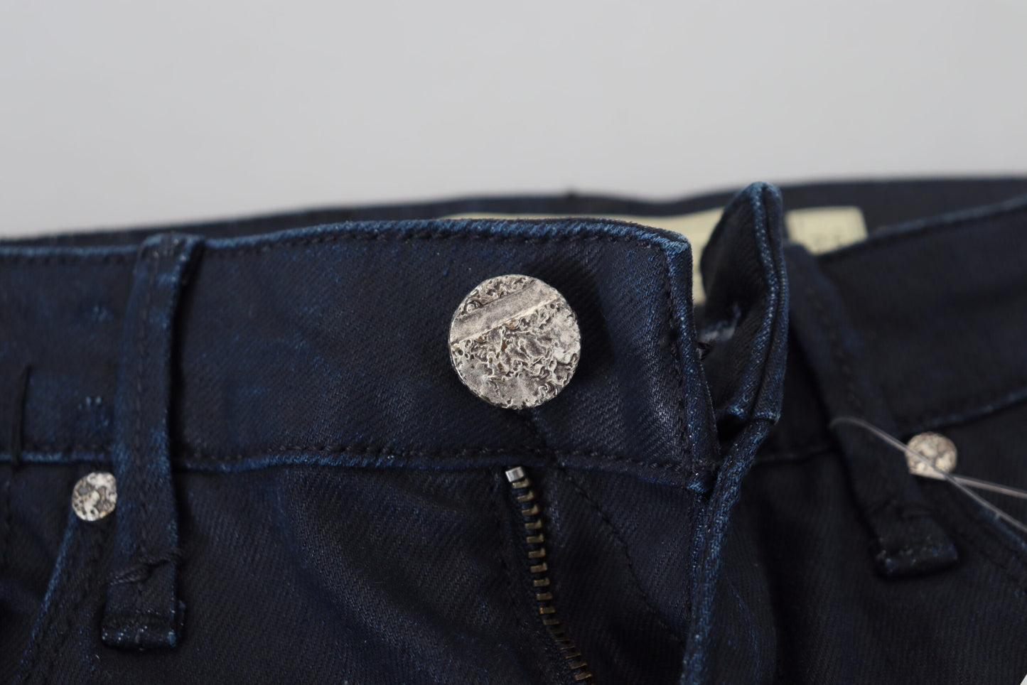 Blue Cotton Skinny Low Waist Women Casual Denim Jeans