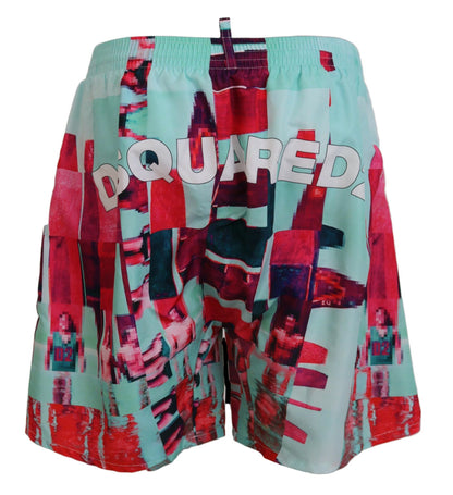 Multicolor Printed Beachwear Shorts Swimwear