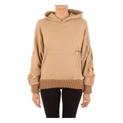 Brown Cotton Women Hoodie