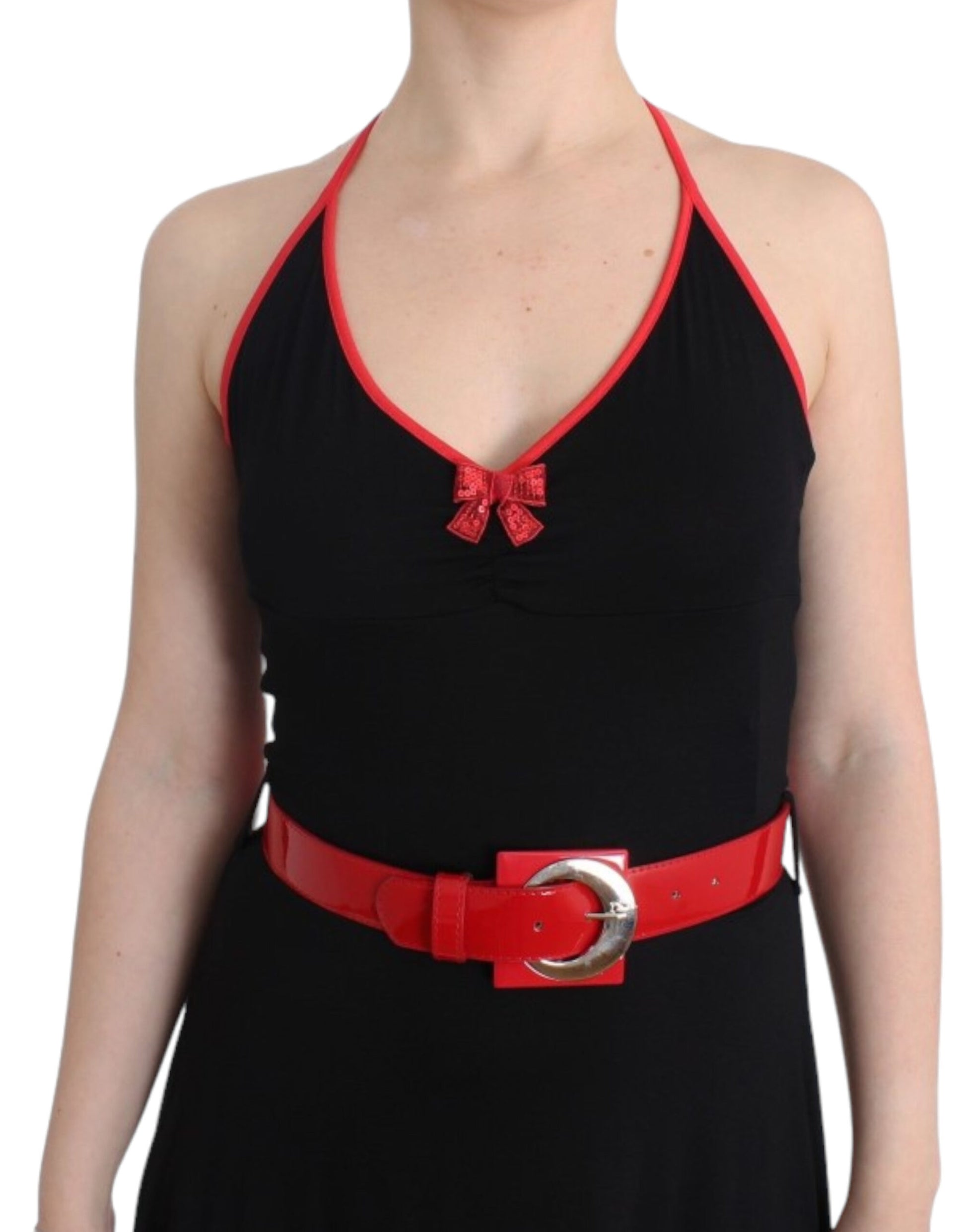 Black belted palladio dress