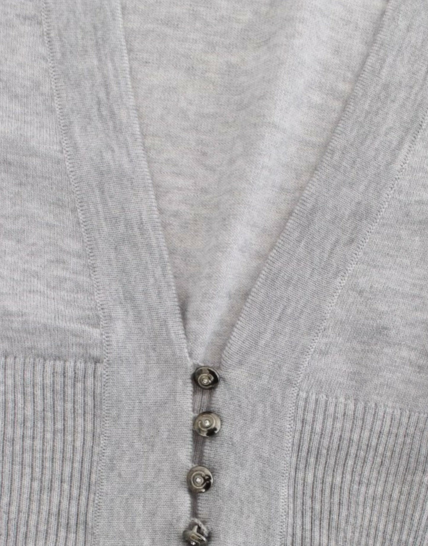 Gray cropped wool cardigan