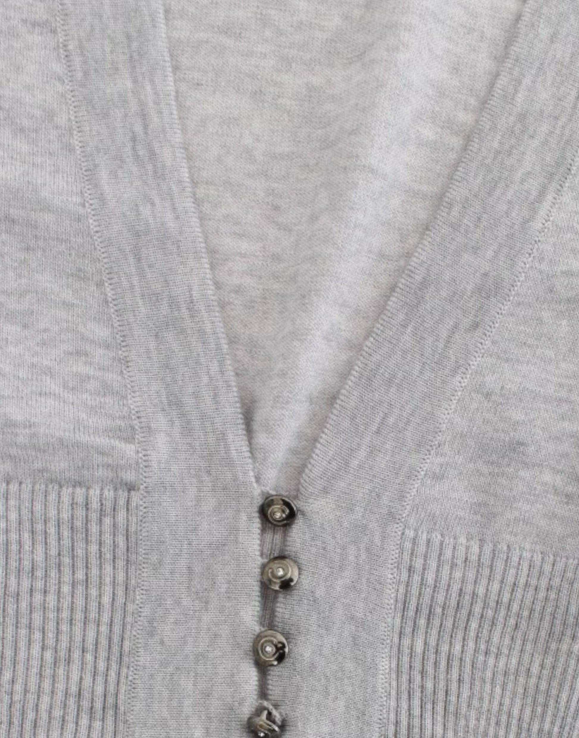 Gray cropped wool cardigan