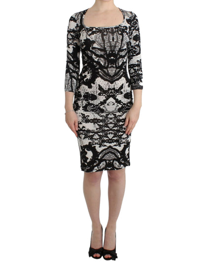 Black Printed Sheath Dress