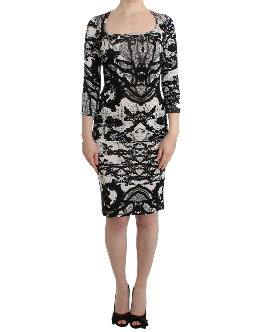 Black Printed Sheath Dress
