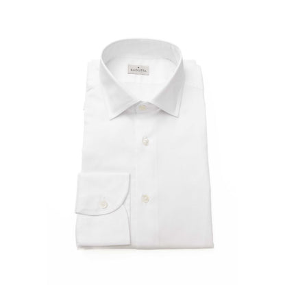 White Cotton Men's Dress Shirt