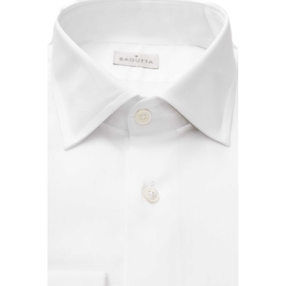 White Cotton Men's Dress Shirt